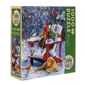 Cobble Hill 1000 Piece Puzzle - Warm Winter's Day - golden retriever